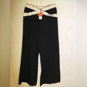 Cider black/white stretchy wide leg pants size 1XL